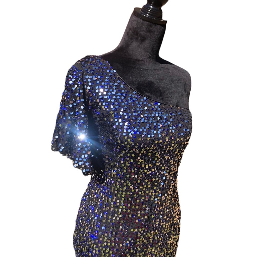 As U Wish One Shoulder Sequin Bodycon Dress size Large - Picture 12 of 14